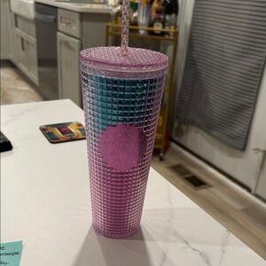 Starbucks Pink and Teal Textured Tumbler